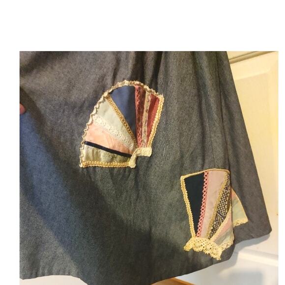 Vintage Homemade Dress Denim Cottage Patchwork Doily Small Medium? - Picture 5 of 7